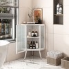 NicBex Bathroom Storage Cabinet,Coner Cabinet with Tempered Glass Door & Storage Shelves for Bathroom - 3 of 4