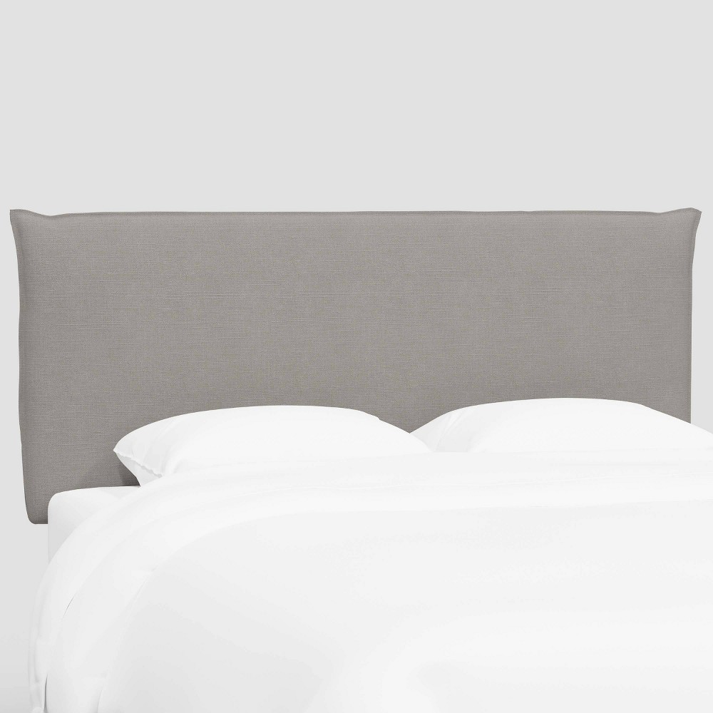 Photos - Bed Frame Larkmont Full Size French Seam Headboard in Classic Linen Grey - Threshold™ designed with Studio McGee