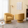 SEYNAR Modern Glam Velvet Upholstered Round 360 Degree Swivel Accent Barrel Chair Set of 2 - 3 of 4