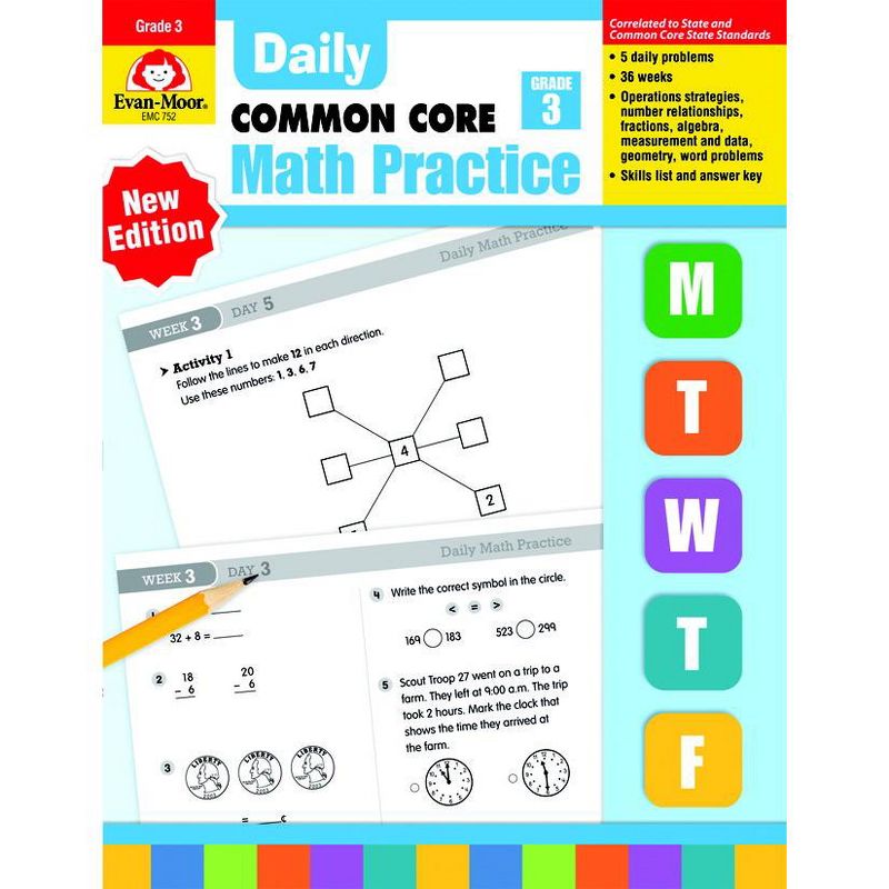 Evan-Moor Daily Math Practice, Grade 3, 2 of 3