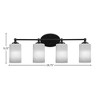 Toltec Lighting Capri 4 - Light Vanity in  Matte Black with 4" White Marble Shade - 2 of 2