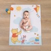 Disney Winnie the Pooh Too Cute to Bear Aqua, Yellow, and White Super Soft Photo Op Baby Blanket - 3 of 3