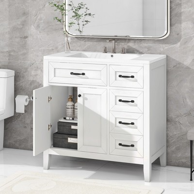 24 Bathroom Vanity With Top Sink And 2 Drawers, Blue - Modernluxe : Target