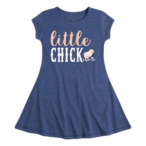 Girls' - Instant Message - Plaid Little Chick Fit & Flair Cap Sleeve Graphic Dress - 1 of 4