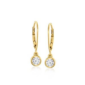 Ross-Simons 0.50 ct. t.w. Lab-Grown Diamond Drop Earrings in 18kt Gold Over Sterling - 1 of 3