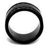 Slickblue Women's Black Stainless Steel Ring Band, Full Clear Synthetic Crystal Design, Wide Polished Finish, Sizes 5–10 - 3 of 4