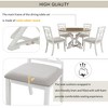 YOOCOZZ  5-Piece Retro Dining Table Set: Extendable Round Table & 4 Upholstered Chairs - 3 of 4