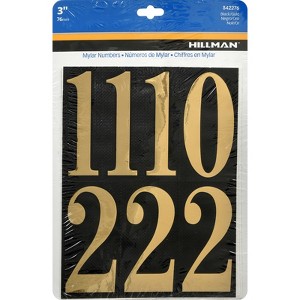 Hillman 3 in. Reflective Gold Vinyl Self-Adhesive Number Set 0-9 26 pc (Case of 6) - 1 of 1