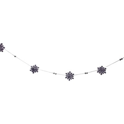 Northlight 60" Blue Snowflake and Beaded Christmas Garland