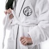 Modern Cotton Absorbent Traditional Adult Unisex Solid with Monogram Bath Robe by Blue Nile Mills - 4 of 4