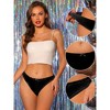 Agnes Orinda Women's Satin Soft Mid-Rise Ruffle Hipster Thong Lingerie Underwear 3 Packs - 3 of 4