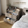 Boersma Fluted Nightstand Set of 2, 23" Modern Night Stand with Charging Station,Side Table with 2 Drawers,End Table with Storage,Bed Side Table - 2 of 4