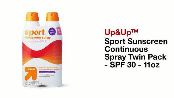 Sport Sunscreen Continuous Spray Twin Pack - SPF 30 - 11oz - up &#38; up&#8482;, 5 of 6, play video