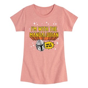 Girls' - The Mandalorian - Im With Mando Fitted Short Sleeve Graphic T-Shirt - 1 of 4