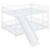 NicBex Twin over Twin Size Metal Loft and Bunk Bed with Slide and Guardrails,for Kids Teens Adults - 4 of 4