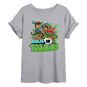 Women's - Teenage Mutant Ninja Turtles Mutant Mayhem - Ninja In Training Oversized Graphic T-Shirt - 1 of 4