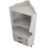 GDFStudio Niam 29.92" Modern Wooden Corner Bar Cabinet with 2 Open Storage Shelves, 2 Drawers and Mirrored Back - 4 of 4