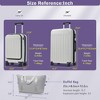 NAYSAYE Front Opening Luggage Set 3 Piece Hardside Carry on Suitcase with USB Port Expandable TSA Lock Spinner Wheels, White, 15.7"*10"*25.39" - 3 of 4