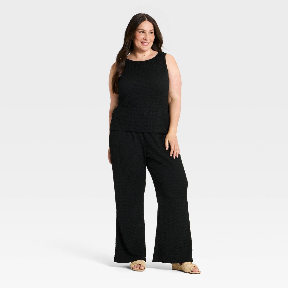 Women's Boat Neck Textured Tank Top - A New Day™ - thumbnail 7