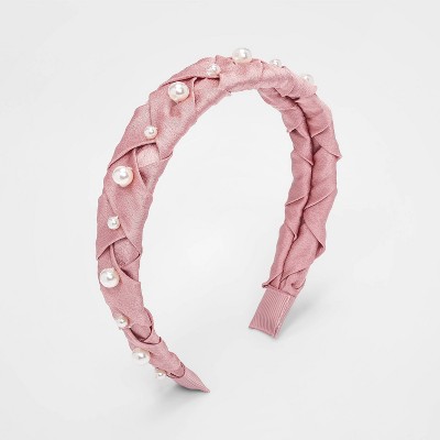 Girls' Satin Peal Headband - art class™ Light Pink