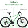 RISOKEYS 26 Inch Mountain Bike with Front Suspension Dual Disc Brake 24 Speed Hardtail MTB All Terrain Mountain Bike for Teen Women Men - 4 of 4