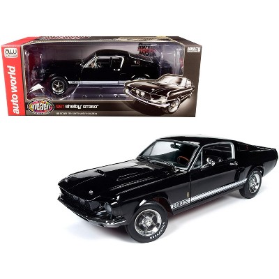 1967 Ford Mustang Shelby GT350 Hardtop Raven Black with White Stripes (MCACN) 1/18 Diecast Model Car by Autoworld