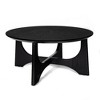 LIVAREEmlen 36" Round Coffee Table, Wooden Coffee Tables for Living Room Reception Room(Black) - 2 of 4