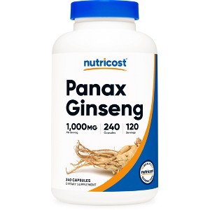 Nutricost Panax Ginseng (1000mg) 240 Capsules - GMO-Free, Gluten Free, 120 Servings - 1 of 4