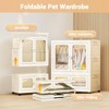 Plastic Stackable Collapsible Storage Containers with Doors, Wheels and Hanging Rods Large Lidded Closet Organizers Cabinet - 4 of 4