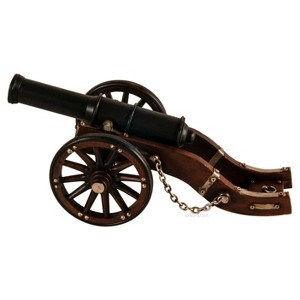 Old Modern Handicrafts Louis XIV Cannon Model – Handmade Iron Miniature with Antique Finish, 11” Display Decor - 1 of 4