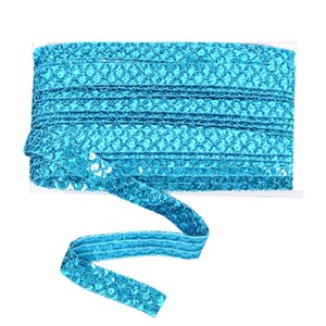 Sewing Sequin Trim 0.9 Inch 4 Row, 25 Yards Glitter Sequin Ribbon Metallic Stretch Bling Strip DIY Craft Decoration - 1 of 4