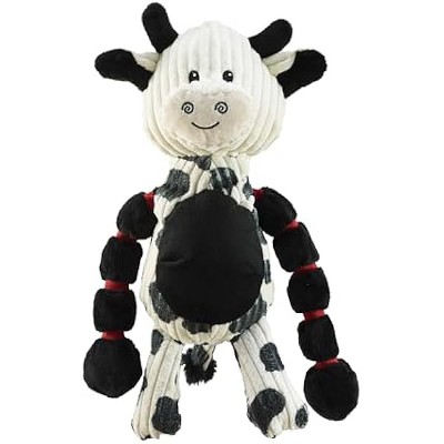 Outward Hound Thunda Tugga Cow Plush & Squeaky Dog Tug Toy