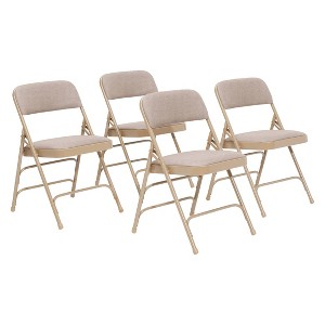 Set of 4 Deluxe Fabric Padded Triple Brace Folding Chairs - Hampden Furnishings - 1 of 4