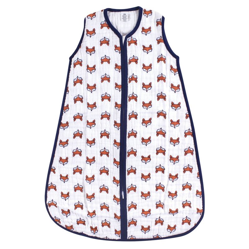 Yoga Sprout Baby Boy Sleeveless Muslin Cotton Sleeping Bag, Sack, Blanket, Clever Fox, 1 of 2