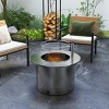 Coolbibila 2-in-1 Portable Stainless Steel Smokeless Wood Burning Fire Pit Table,BBQ Grill,Low Smoke Camping Bonfire Stove with Grill Grate - 2 of 4
