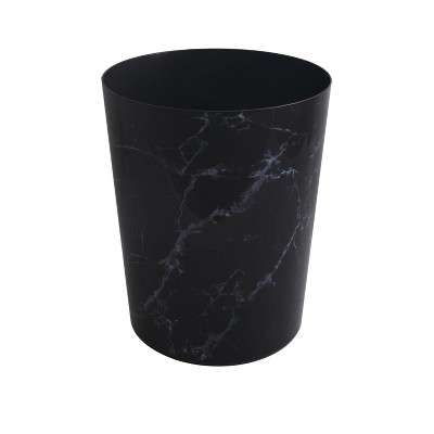 LunaLulinlk 5 Gallon Trash Can, Plastic Office Trash Can, Black Marble