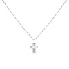 Haus of Brilliance Silver 1/10 cttw Pave-Set Round-Cut Diamond Open Cross Pendant Necklace - 2 of 4