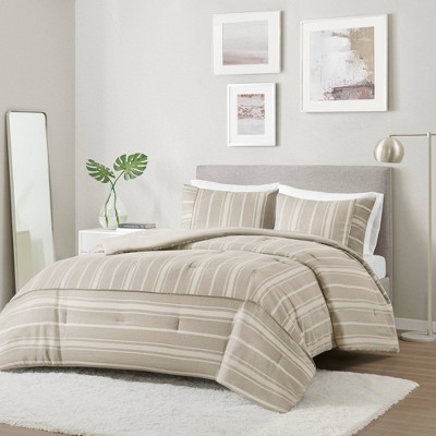 Beautyrest3pc Full/queen Kent Striped Herringbone Oversized Comforter ...