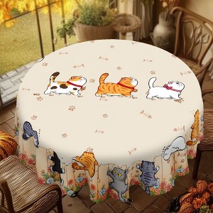 LOVEVOOK Cat Tablecloth - Farmhouse Animals Table Covers, Cute Table Clothes for Dining Room, Party, Home Decor - 1 of 4