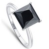 Pompeii3 3Ct Black Moissanite Princess Cut Solitaire Engagement Ring 14k White Gold - 2 of 4