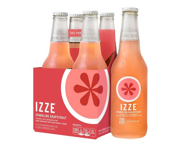 Izze Sparkling Grapefruit - 4pk/12 fl oz Glass Bottles