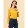 INSPIRE CHIC Women's Chiffon Semi Sheer Keyhole Neck Elegant Work Blouse - 2 of 4