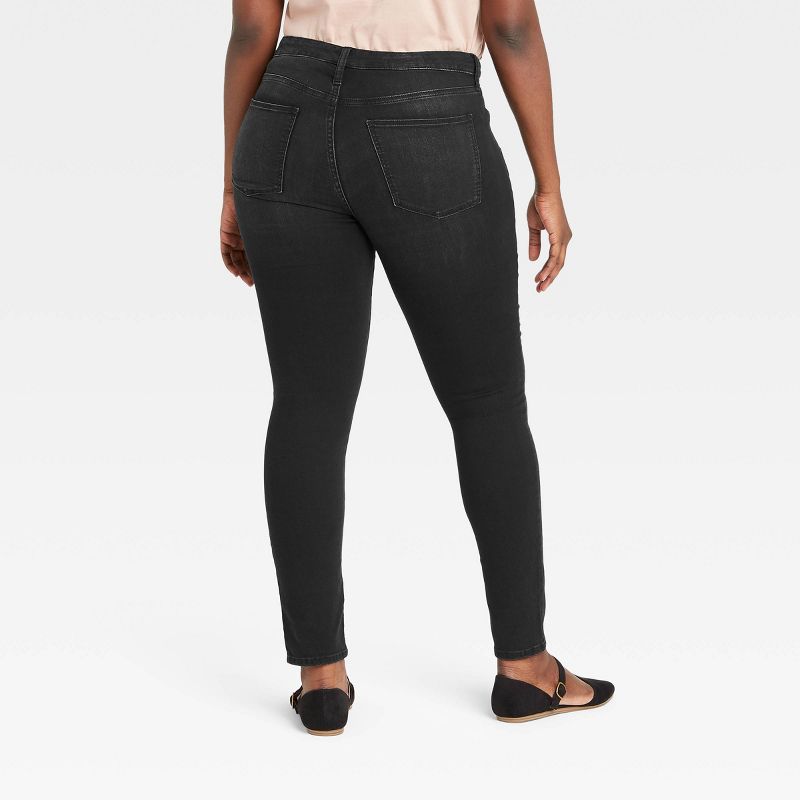 Women&#39;s Mid-Rise Skinny Jeans - Universal Thread&#8482; Black Denim 00, 3 of 6