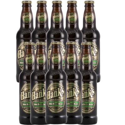Hank's Genuine Gourmet Diet Root Beer, 12 fl oz Bottles – Premium Craft Soda with Rich, Creamy Flavor. -  Zero Calories, Zero Carbs, Pack of 10