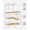 VASAGLE Baker's Rack Microwave Stand Kitchen Storage Rack with Wire Basket 6 Hooks & Shelves for Spices Pots & Pans - 3 of 4