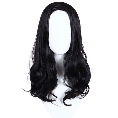 Unique Bargains Women s Halloween Curly Wigs 22 Black With Wig Cap Medium Long Hair Target