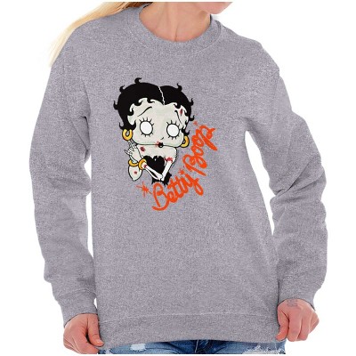Betty Boop Zombie Cartoon Skeleton Women Crewneck Sweatshirt Brisco Brands