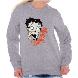 Betty Boop Zombie Cartoon Skeleton Women Crewneck Sweatshirt Brisco Brands - 1 of 1