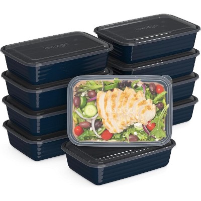 20-Piece Lightweight, Durable, Reusable BPA-Free 1-Compartment Containers - Microwave, Freezer, Dishwasher Safe