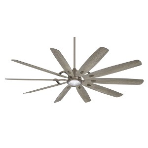 84" Minka Aire Industrial Outdoor Ceiling Fan with LED Light Remote Control Burnished Nickel Savannah Gray Wet Rated for Patio - 1 of 4